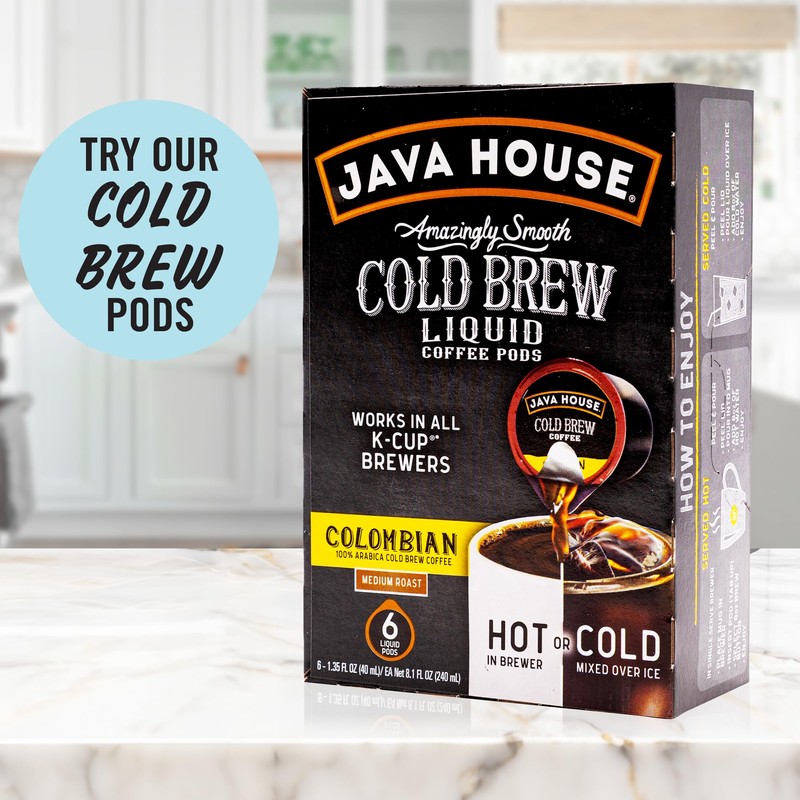 Java House Cold Brew Coffee, 6 Pack of 8oz Bottles,