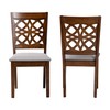 Baxton Studio Abigail Dining Chairs, Set of 2, Grey/Walnut Brown