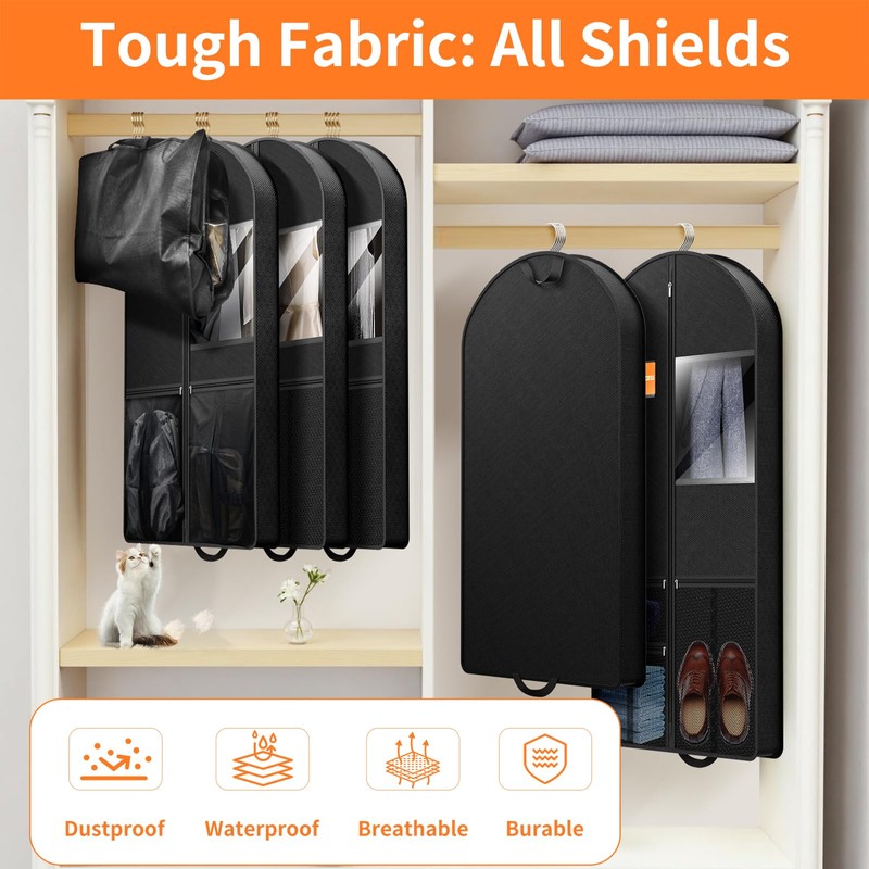 Suit Garment Clothes Travel Bag: 43 inch Lightweight Foldable Black