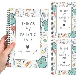 Dunzoom 2 Pieces Nurse Notebook Journal Cartoon Pattern Spiral Notebook Nurse Appreciation Gifts for Women Doctor Office Supplies 5.6 x 8.1 Inch