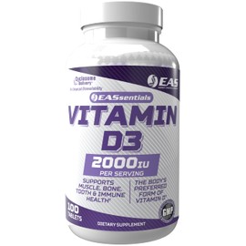 EAS Vitamin D3 2000 IU | Supports Muscle, Bone, Tooth, & Immune Health | Gluten Free, Non GMO | Better Absorption with Cyclosome Delivery | 100 Tablets