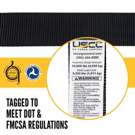 US Cargo Control Endless Ratchet Straps (4-Pack), 2 Inch Wide x 20 Foot Long, Black, 3,333 lbs Working Load Limit, Hookless Ratchet Straps