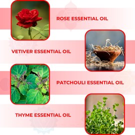 Devinez Root Chakra (Muladhara) Essential Oil, 15ml/0.50 fl oz - Diffuser Blend, with Ruby Gemstone - Aromatherapy Oil for Chakra Balance, Meditation, Yoga, Reiki & Healing