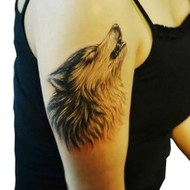 Large Wolf Flower Arm Leg Temporary Tattoos Fashionable Fake Tattoos Removable Waterproof Body Art Tattoo Stickers for Women Teens Girls