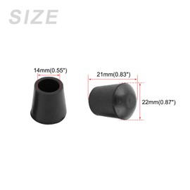METALLIXITY 8pcs 14mm Diameter Chair Leg End Covers Rubber Furniture Mats Furniture Feet Caps Floor Protectors for Sofa Table Patio Chair Black
