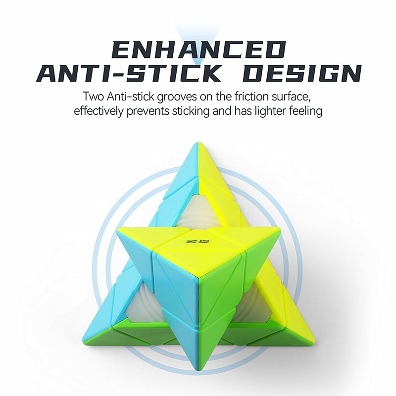 XMDCuber QY Toys 3x3 Pyramide Speed Cube Stickerless, 3x3x3 Pyraminx