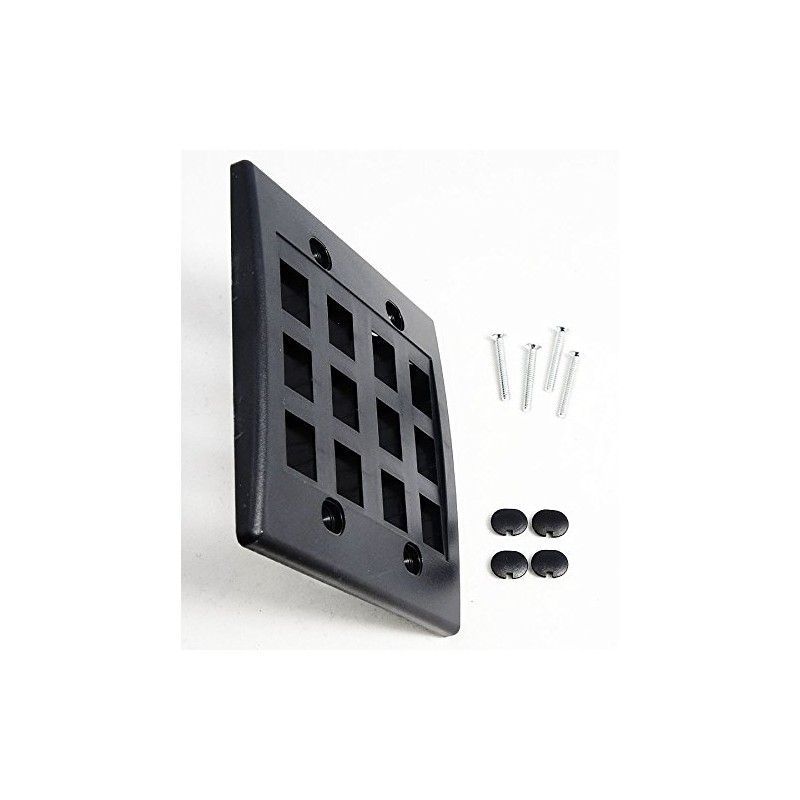 RiteAV - Keystone Wall Plate Double Gang 12-Port Black (1