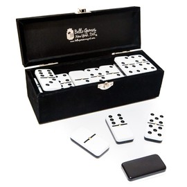 New York's Garment District Double Six Professional Jumbo Size Two Tone Dominoes Set with Spinners