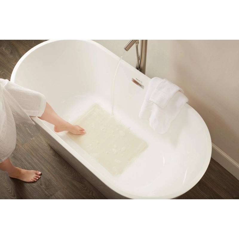 Rubbermaid Commercial Products Non Slip White Suction Backed Bath Mat