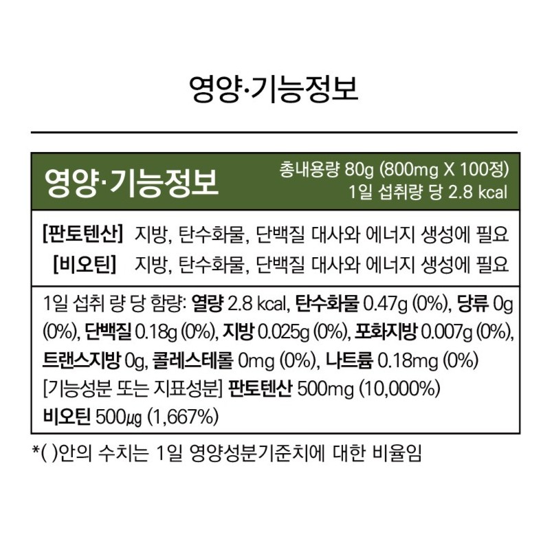 Lifetokool Pantothenic Acid 500 Biotin 80g, 100 Tablets, 1 Pack