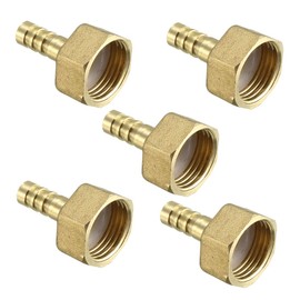 sourcing map Brass Nozzle Hose Connector Adapter 8 mm x 1/2 PT Plug Nipple Pack of 5