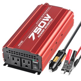 POTEK 750W Power Inverter DC 12V to AC 115V Car Converter with 2A USB Charging Port