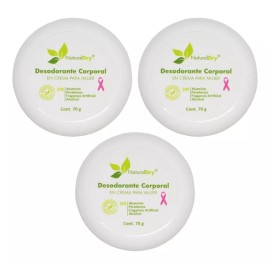 Naturaldry 3 Pack Desodorante Naturaldry 70g Natural Hidrata Lavanda