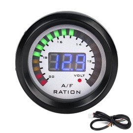Car Air Fuel Ratio Gauge 52mm Car Air Fuel Ratio Monitor LED Blue Digital Auto Accessory for 12V 4/6/8 Cylinder Gasoline Vehicle