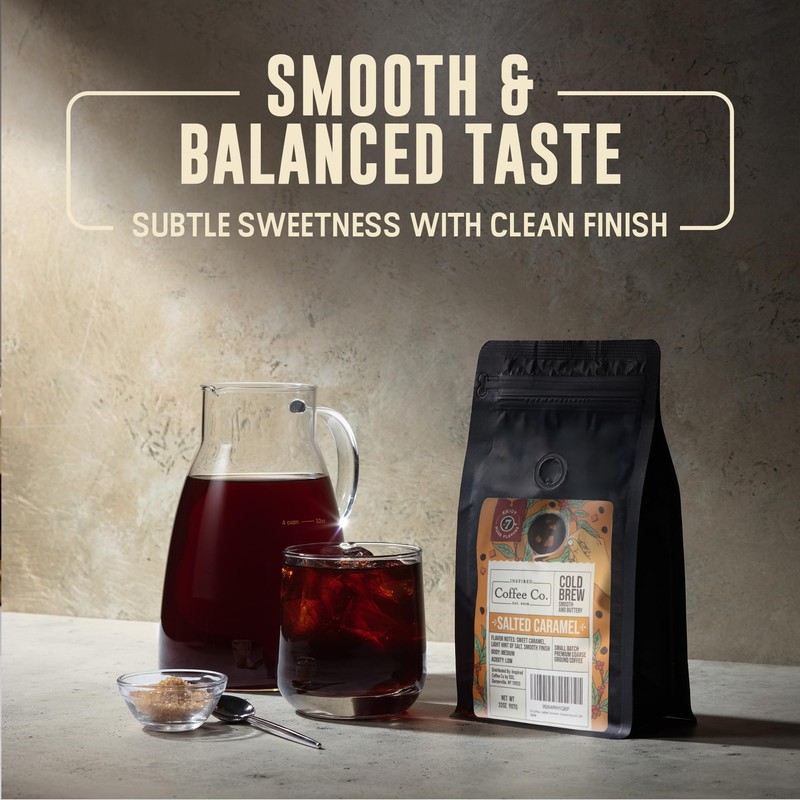 Inspired Coffee Co Salted Caramel Flavored Cold Brew Coffee Coarse