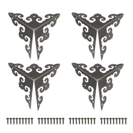 sourcing map 50x50x50mm Metal Box Corner Protectors Edge Guard Iron Bronze Tone 20pcs