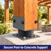 6x6 Elevated U-Shaped Steel Post Base Bracket for Wood Posts