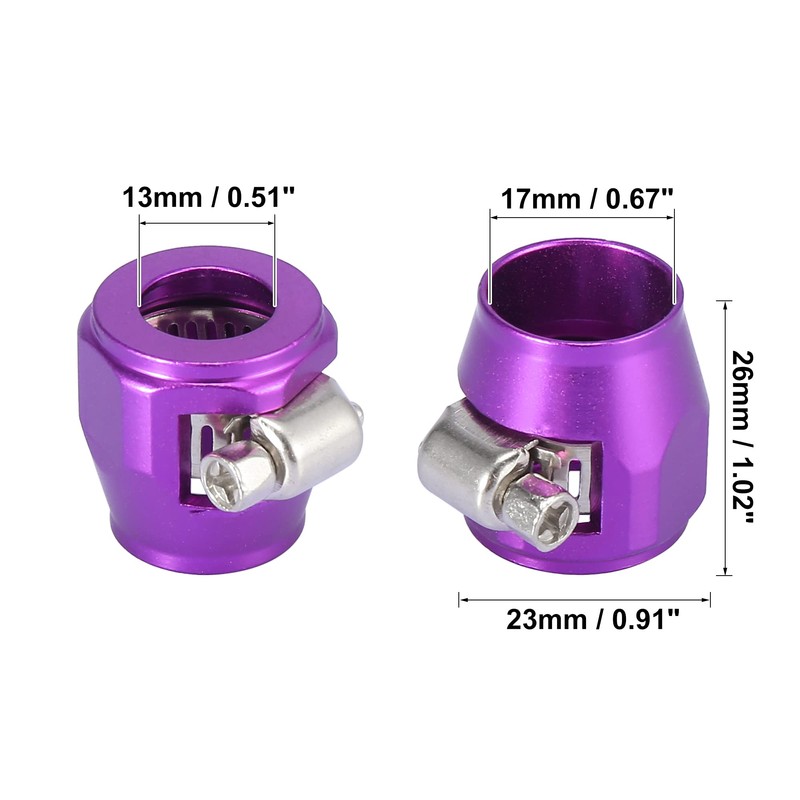 X AUTOHAUX 4pcs AN8 Hex Car Hose Finisher Clamp Adapter