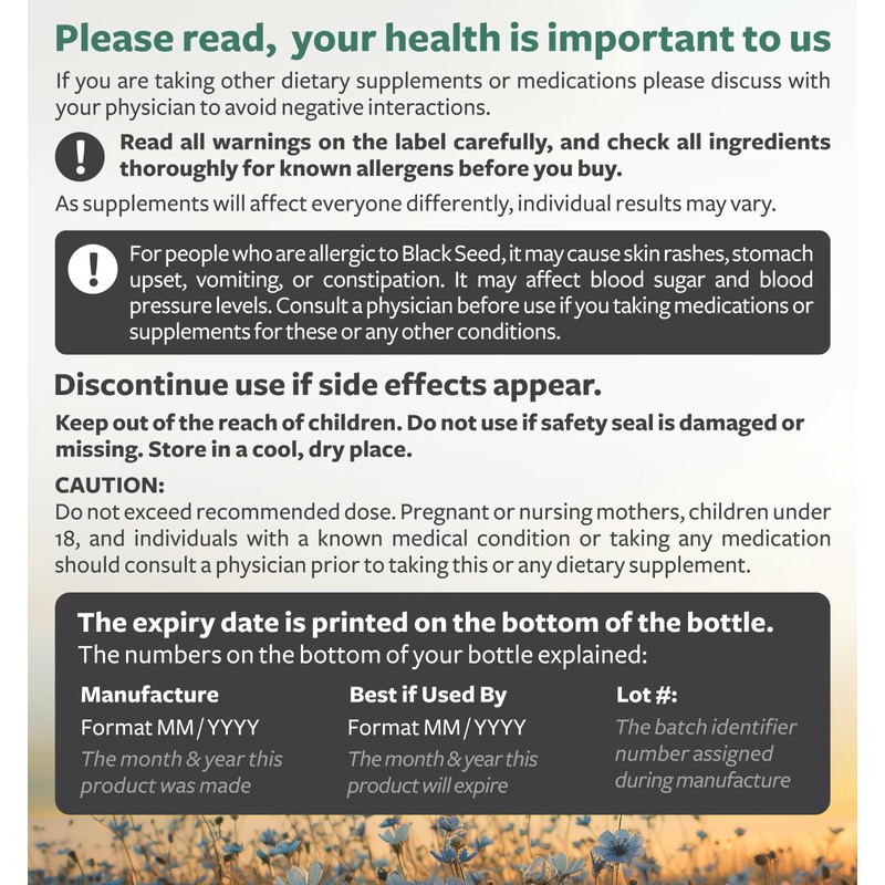 Black Seed Oil - 180 Softgel Capsules (Non-GMO & Vegan)