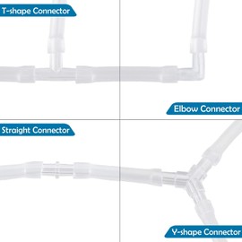 ZOYUBS Air Tube Connector, Y-Shaped, T-Shaped, L-Shaped, I-Type Fittings, Branching and Extension, 4 Types of Tube Connectors, Aquarium Tubes, Aquarium Air Valve, Aquarium Air Tube Branch, Aquarium