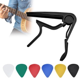 VCRANONR Capo, Capo with 6 Picks, Guitar Capo for Concert Guitar, Zinc Alloy Capo, Capo Guitar, Western Guitar, Guitar Capo Acoustic Guitar Capo Guitar Ukulele