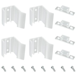 BMIROAMDFE 4 Sets Mirrored Door Latch for Camper RV Sliding Closet Door Travel Trailer Latches Catches Clips Keeper Replacements