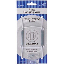 Plymor White Vinyl Finish Wall Mountable Plate Hanger, 4.625" H x 2.5" W x 0.5" D (For Plates 5" - 8")