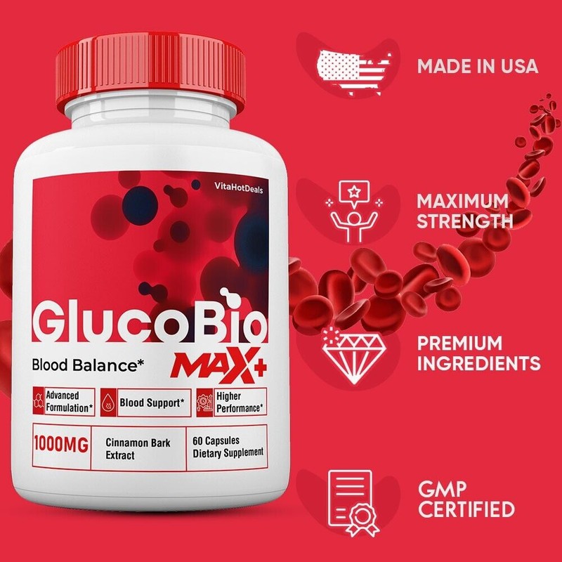 GlucoBio Max + Blood Support Capsules, 2X Higher Strength, GlucoBio