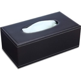 Tebery Rectangular PU Leather Tissue Box Napkin Holder for Home Office and Car Decoration