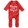 Purple Print House Mummy is My Valentines Baby Romper Suit