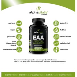 EAA Vegan Tablets - All 8 Essential Amino Acids High Dose Including BCAA and L-Lysine - No Magnesium Stearate or Capsules - Essential Amino Acids