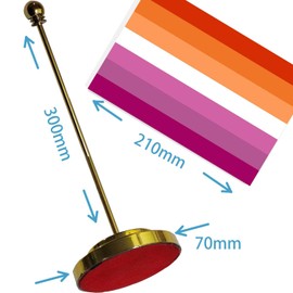 Lesbian Desk Small Flag Set,5×10 Inch Lesbian lover Mini Desktop table Banner,14" Metal Solid Pole Decor,Tiny Digital Printed Polyester Banner With Golden Base