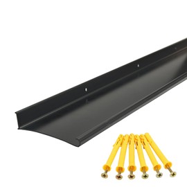 DAILISEN Aluminum Overhead Door Rain Drip Cap Guard for Exterior Door and Window Top,43.3” Drip Edge Flashing,Deflectord,Diverter, Anodized 1PCS Black