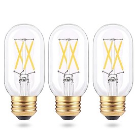 T45 Tubular Edison Bulbs Dimmable, E26 Led Bulb 40 Watt Equivalent, 4W T14 Led Chandelier Light Bulbs, 4000K Natural White Tube Light Bulbs for Chandeliers, Ceiling Fan, Pendant, 3 Pack
