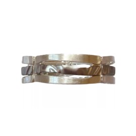 Unbranded Silver and gray metal stretch bracelet with three rows in alternating colors New