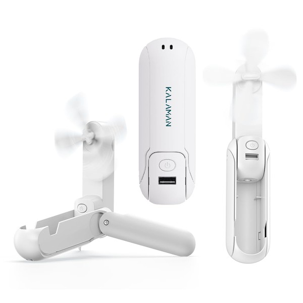 KALAMAN Handheld Mini Fan, 4 IN 1 Multifunction 3 Speed