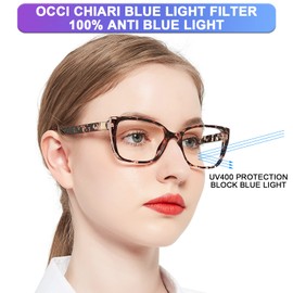 OCCI CHIARI Blue Light Blocking Reading Glasses Women 1.25 Sturdy Readers Large Lady(1.0 1.25 1.5 1.75 2.0 2.25 2.5 2.75 3.0 3.5 4.0 5.0 6.0)