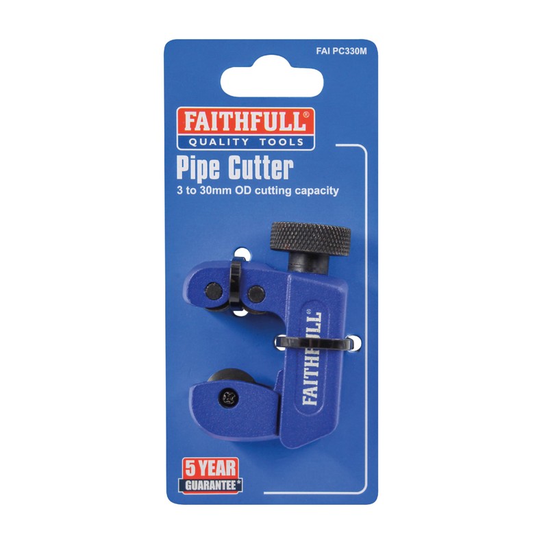 Faithfull Metal Pipe Cutter 3-30mm – Adjustable Pipe Cutting Tool