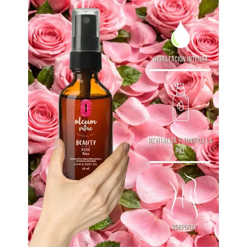 Aceite Para Cabello Con Aceite Esencial De Rosa 60ml