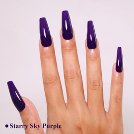 Imtiti Purple Gel Nail Polish, Starry Sky Purple Gel Polish High Gloss Soak Off UV LED Nail Gel Polish Autumn Winter Gel Polish Nail Art Manicure Salon DIY Design Gel Nail Kit 10ML