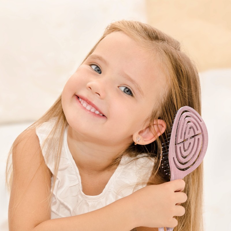 BJORKI Children's Hair Brush Without Pulling Detangler Against Knots &