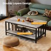 Homeiju Coffee Table for Living Room with Slatted Sides Frame,