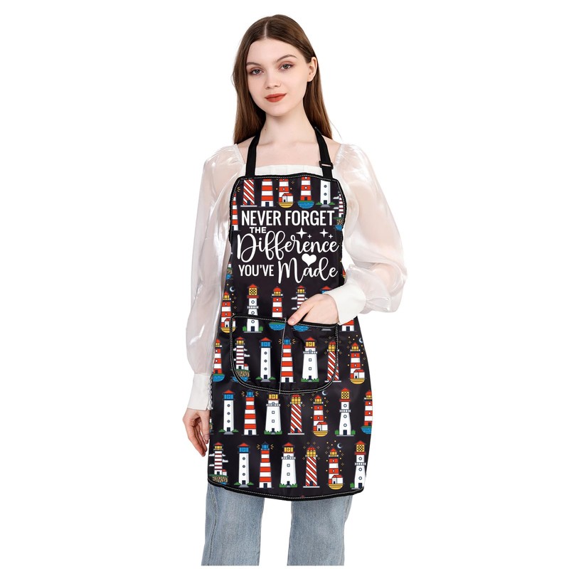 MYSOMY Lighthouse Kitchen Apron Lighthouse Lover Gift Sailor Themed Apron