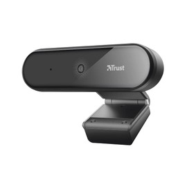 Trust Tyro Webcam con Microfono PC Full HD 1080p (USB, Enfoque Automático, Videollamadas, Grabación, Conferencias, Skype, Hangouts, Teams, Zoom) Negro