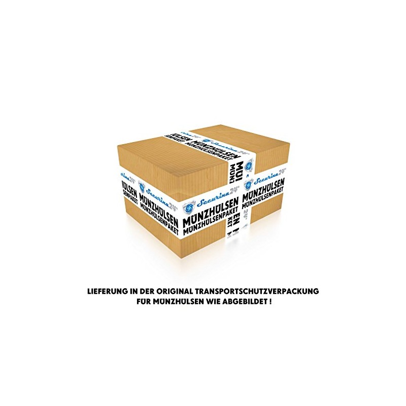 Securina24 Coin Tubes Pack of 300 1 to 2 Euro