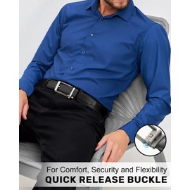 BELTROAD Men's Ratchet Belts Mens Leather Dress Belt for Jeans Casual Work Adjustable Black Golf Belts Gifts for Men Belt for Wasit 31"-37"