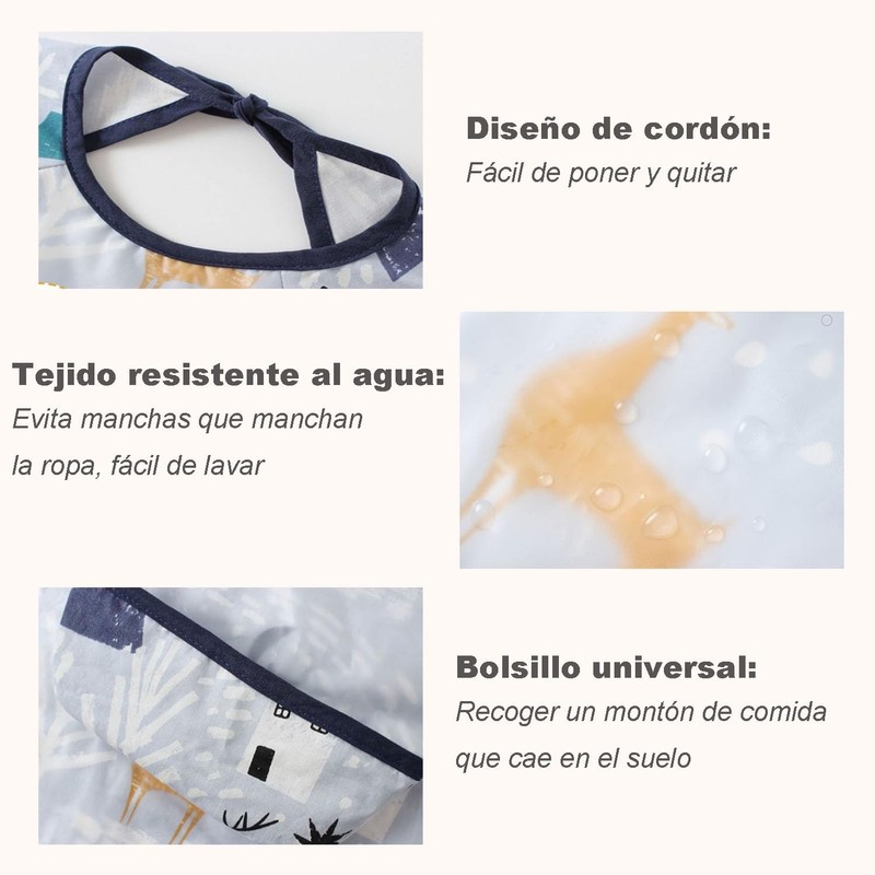 baberos con bolsillo… (Cisne + arco iris + corona)