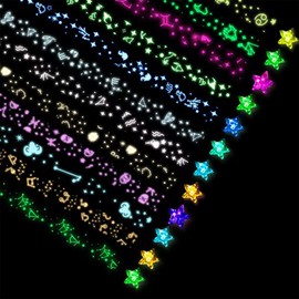 URROMA Star Paper Strips, 420 Pcs Colorful Luminous Origami Lucky Star Paper Strips for Crafts Folding School Teaching DIY Arts Projects Crafting Supplies