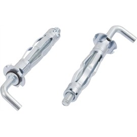 M4 x 38mm L-Hook Plasterboard Hollow Wall Cavity Wall Anchors Molly (Pack of 10)