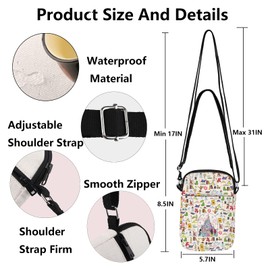 G2TUP Princess Castle Crossbody Bag Princess Crossbody Purse Princess Squad Gifts Princess Friends Messenger Bag (Castle CA)